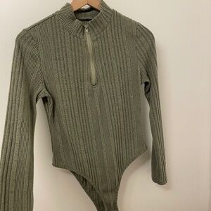 1/4 Zip Long Sleeve Bodysuit